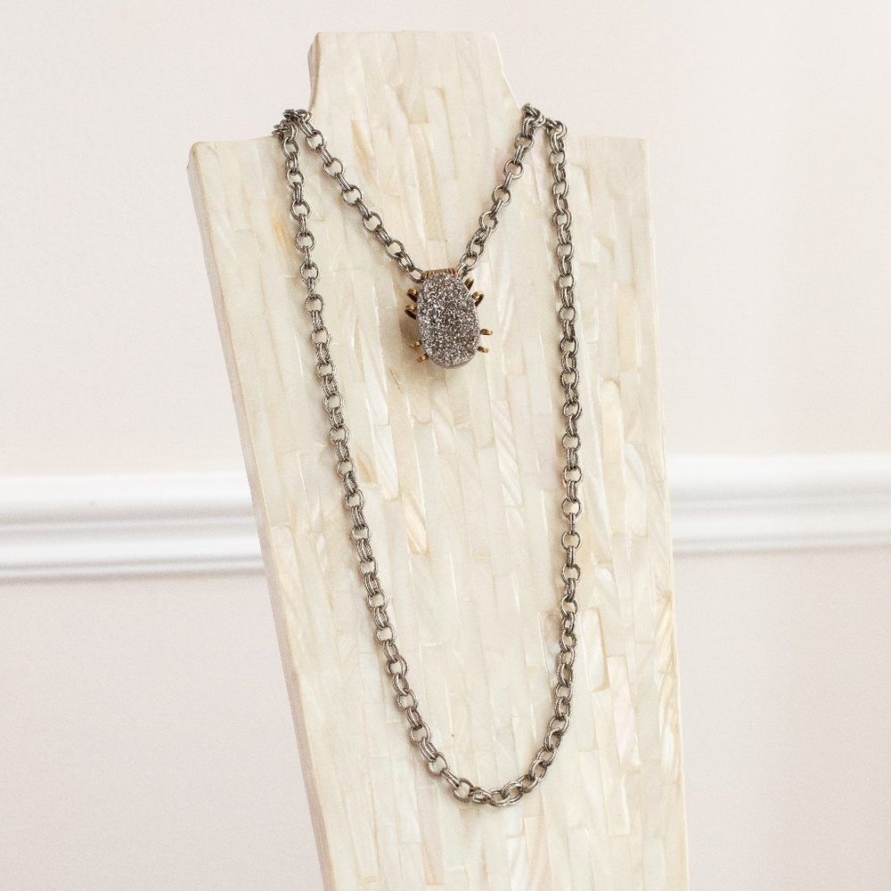 Jan Michaels Antique Silver Necklace with Pendant